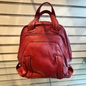 Aqua Madonna Chic Red Genuine Leather bag NWOT - Designer Direct